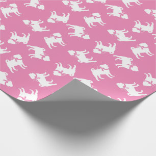 Cadeau Papier d'enveloppement de chiot carlin