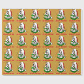 Cadeau Papier d'enveloppement de chiot de Noël (Plat)