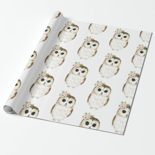 Cadeau Papier d'enveloppement de chouette (Déroulé)