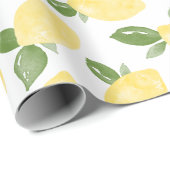 Cadeau Papier d'enveloppement de citron (Coin rond)