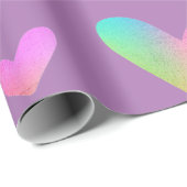 Cadeau Papier d'enveloppement de coeur arc-en-ciel (Coin rond)