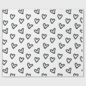 Cadeau Papier d'enveloppement de coeur noir (Plat)