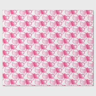 Cadeau Papier d'enveloppement de coeur rose
