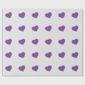 Cadeau Papier d'enveloppement de coeur violet (Plat)