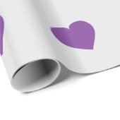 Cadeau Papier d'enveloppement de coeur violet (Coin rond)