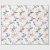 Cadeau Papier d'enveloppement de colibri coloré (Plat)