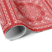 Cadeau Papier d'enveloppement de conception Bandanna roug (Coin rond)