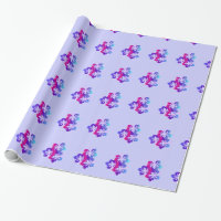 Papier d'enveloppement de conception de fleurs Hib