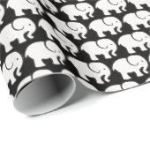 Cadeau Papier d'enveloppement de conception d'éléphant bl (Coin rond)