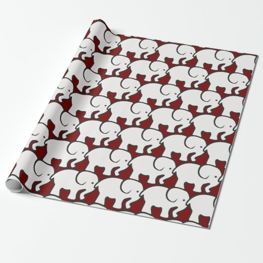 Cadeau Papier d'enveloppement de conception d'éléphant bl (Déroulé)