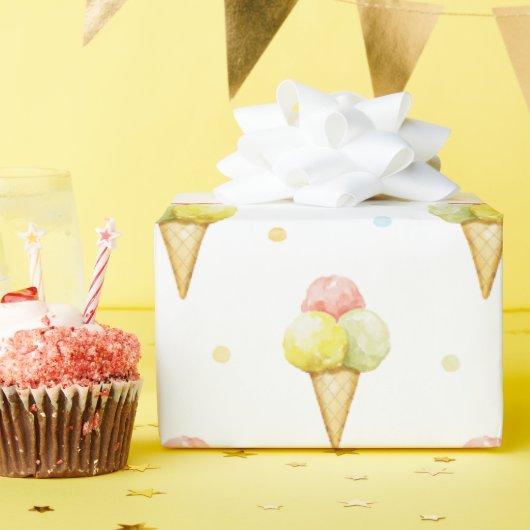 Cadeau Papier d'enveloppement de cône à crème glacée trip (Fête d'anniversaire)