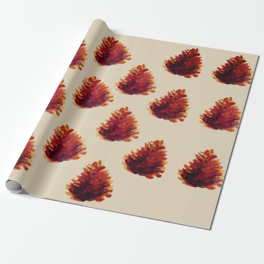 Cadeau Papier d'enveloppement de cônes de pin (Déroulé)