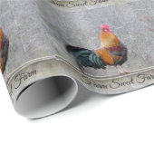 Cadeau Papier d'enveloppement de coq (Coin rond)