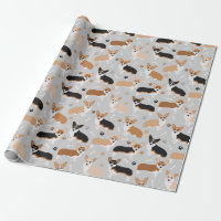 Papier d'enveloppement de corgi, pattes de chien e