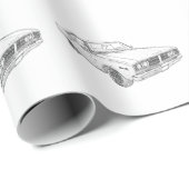 Cadeau Papier d'enveloppement de coronet Dodge 1966 noir  (Coin rond)