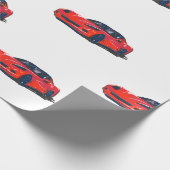 Cadeau Papier d'enveloppement de corvette C6 rouge (Coin)