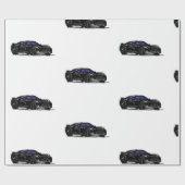 Cadeau Papier d'enveloppement de corvette C7 noir (Plat)