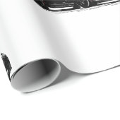 Cadeau Papier d'enveloppement de corvette C7 noir (Coin rond)