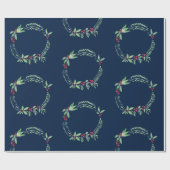 Cadeau Papier d'enveloppement de couronne de Noël (Plat)