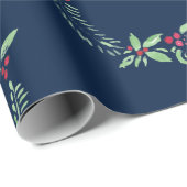 Cadeau Papier d'enveloppement de couronne de Noël (Coin rond)