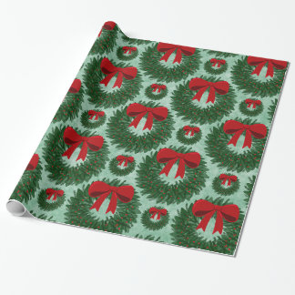 Cadeau Papier d'enveloppement de couronne de Noël