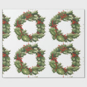 Cadeau Papier d'enveloppement de courroie Holly Berry (Plat)