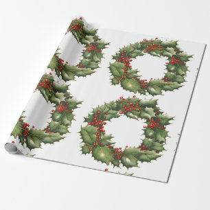 Cadeau Papier d'enveloppement de courroie Holly Berry