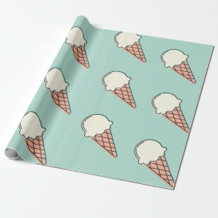 Cadeau Papier d'enveloppement de crème glacée mignonne