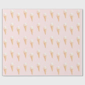 Cadeau Papier d'enveloppement de crème glacée rose aquare (Plat)
