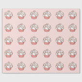Cadeau Papier d'enveloppement de cupcake de vanille (Plat)