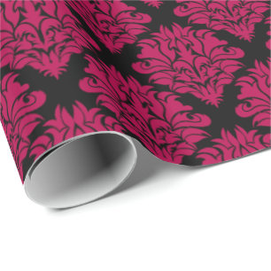 Cadeau Papier d'enveloppement de Damas-Cadeaux rose magen