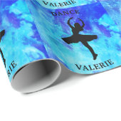 Cadeau Papier d'enveloppement de danse Galaxy bleu avec n (Coin rond)