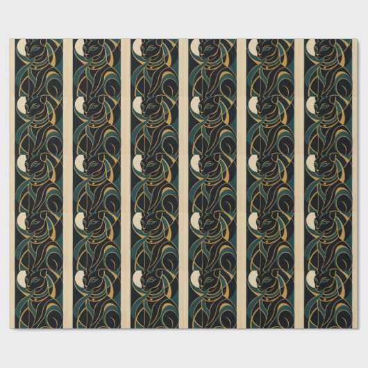 Cadeau Papier d'enveloppement de déesse de chat Bastet (Plat)