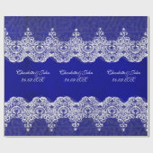 Cadeau Papier d'enveloppement de dentelle bleue Royal per (Plat)