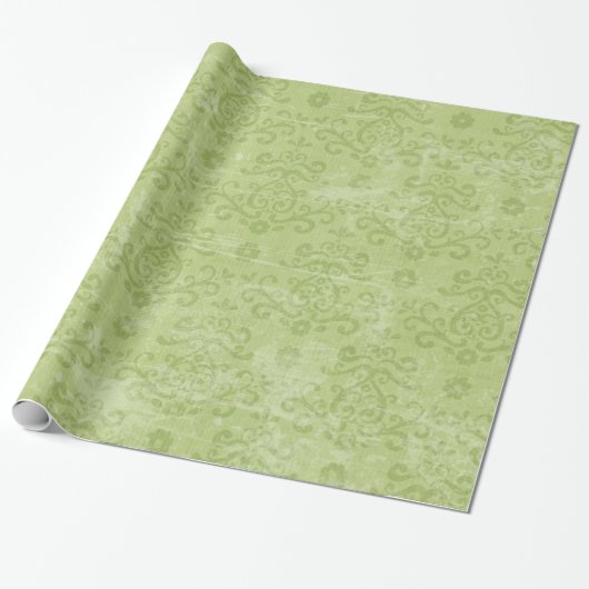 Cadeau Papier d'enveloppement de dentelle vert clair de N (Déroulé)