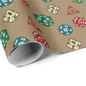 Cadeau Papier d'enveloppement de dés de jeu de table (Coin rond)