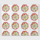 Cadeau Papier d'enveloppement de dessin à fleurs Mandala (Plat)