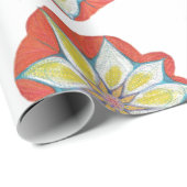 Cadeau Papier d'enveloppement de dessin à fleurs Mandala (Coin rond)