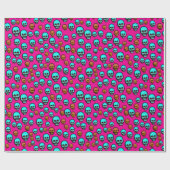 Cadeau Papier d'enveloppement de dessin de crâne rose Abs (Plat)