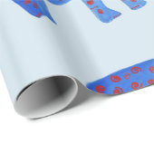 Cadeau Papier d'enveloppement de dessin éléphant (Coin rond)