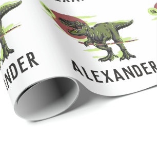 Cadeau Papier d'enveloppement de dinosaure personnalisé