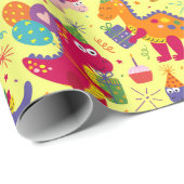 Cadeau Papier d'enveloppement de dinosaures (Coin rond)