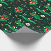 Cadeau Papier d'enveloppement de dinosaures de Noël (Coin)