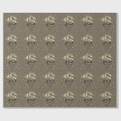 Cadeau Papier d'enveloppement de dragon d'or (Plat)