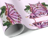 Cadeau papier d'enveloppement de fée de prune (Coin rond)