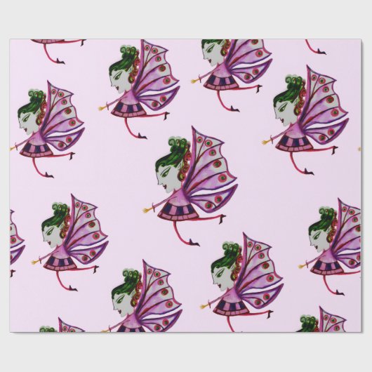 Cadeau papier d'enveloppement de fée de prune (Plat)