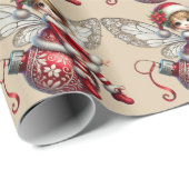 Cadeau Papier d'enveloppement de fées de Noël (Coin rond)