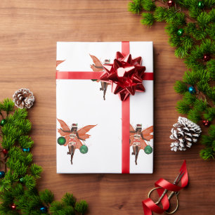 Cadeau Papier d'enveloppement de fées de Noël afro-améric