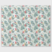 Cadeau Papier d'enveloppement de feuillage de Noël (Plat)