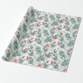 Cadeau Papier d'enveloppement de feuillage de Noël (Déroulé)
